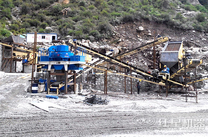 vsi制砂機(jī)用戶生產(chǎn)現(xiàn)場(chǎng)，多個(gè)現(xiàn)場(chǎng)提供就近參觀